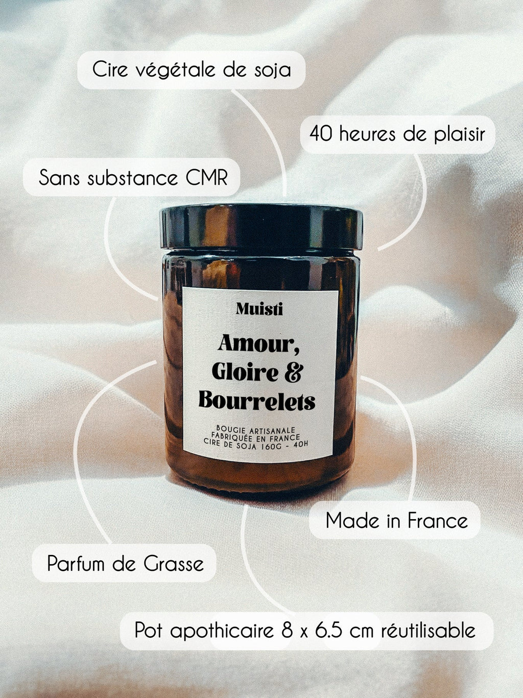 Bougie Parfumée - Amour, Gloire & Bourrelets