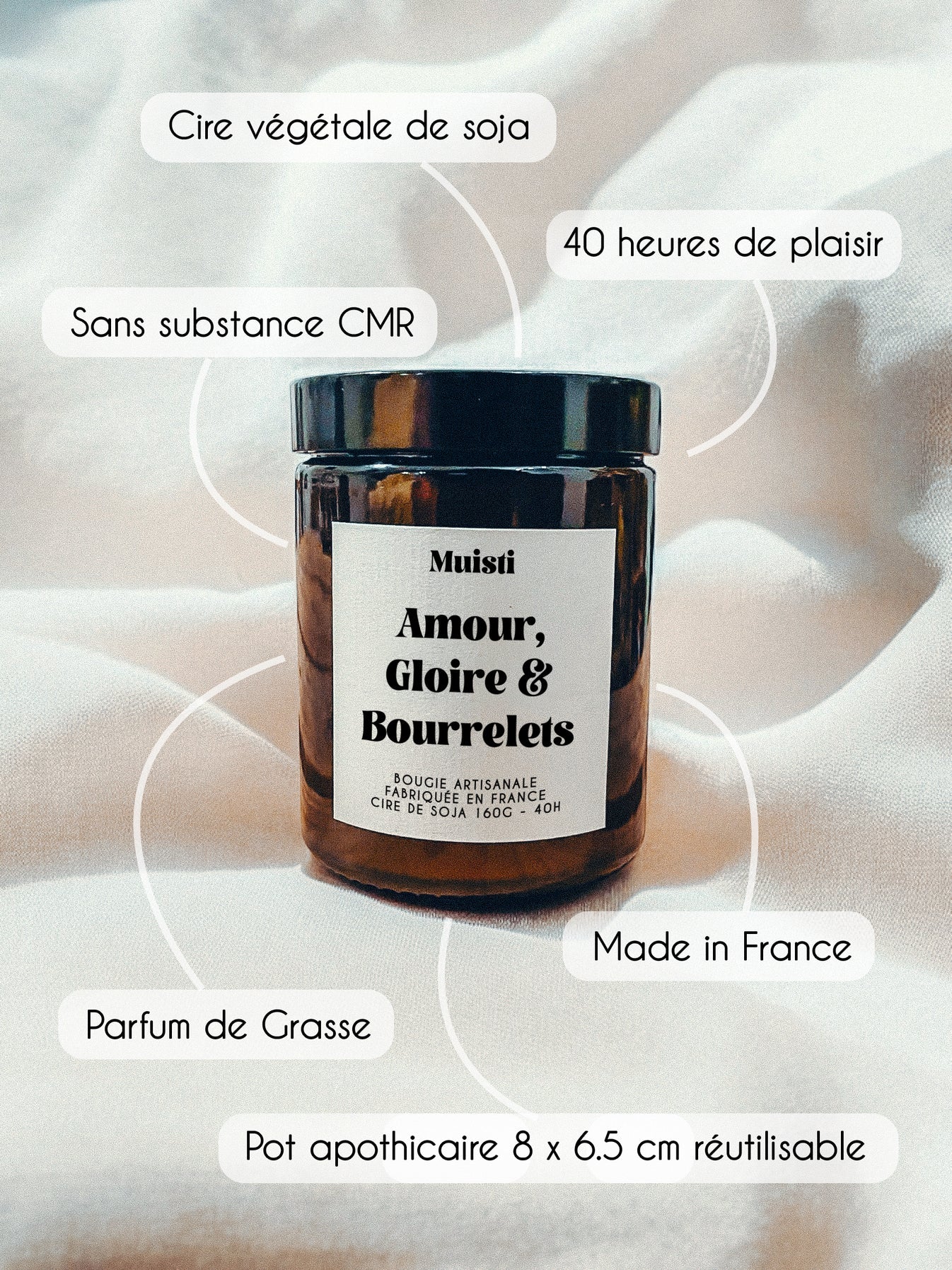 Bougie Parfumée - Amour, Gloire & Bourrelets