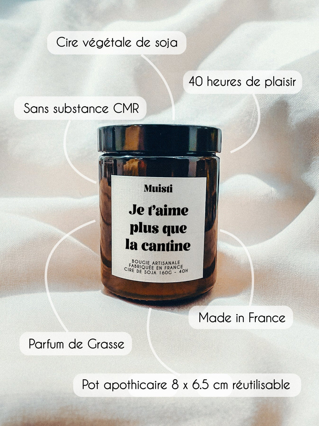 Bougie Parfumée - Je t'aime plus que la cantine